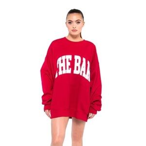The Bar ♥️ ruby red varsity sweatshirt size XL NWT